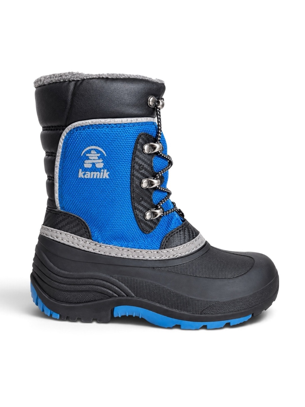 Kamik Kids Luke 3 Waterproof Insulated Snow Boots Black Blue Boys Size 13